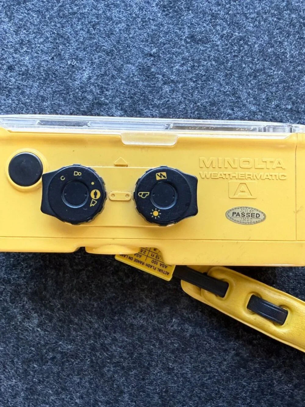 Vintage Minolta Weathermatic Camera Yellow